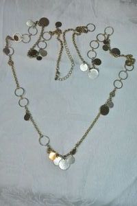 lot 95 image: Modernist solid and negative space disc station necklace. 44L Lobster clasp.