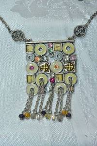 lot 277 image: Signed Asian inspired enamel pendant necklace. Appears to be Diane Von Furstenberg. 14L with 3 extender. Drop 3L. Lobster clasp.