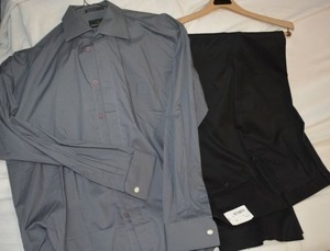 lot 101 image: Mens Grey Dress shirt 16 34-35 and Pants size 48R