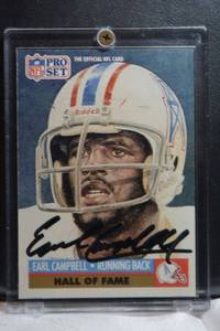 lot 2 image: Earl Campbell Hall of Fame signed trading card