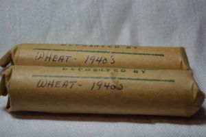 lot 40 image: 2 Rolls of Wheat Pennies from 1940s.