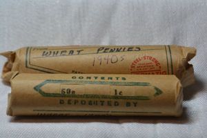 lot 42 image: 2 Rolls of Wheat Pennies from 1940s.