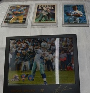 lot 51 image: Troy Aikman Trading Cards and hologram picture