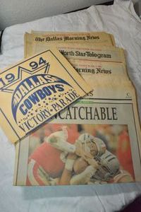 lot 59 image: Newspapers on Dallas Cowboys from 1990s Plus Victory Parade sign 1994, see photos
