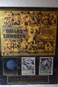 lot 123 image: Dallas Cowboys 1995 Superbowl plaque with player signatures
