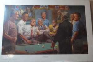lot 127 image: Andy Thomas print of Democrat presidents - Callin The Red (sealed in plastic)