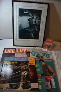lot 131 image: Muhammad Ali collection Signed photo, Collectible Wheaties mini box, and magazines