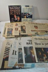 lot 134 image: Bill Clinton Books, newspapers and Obama newspapers