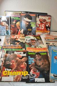 lot 151 image: Bobby Layne book, Misc. sports magazines, and Joe Namath Life Magazine