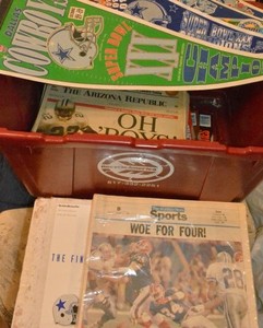 lot 161 image: Dallas Cowboys newspapers and Sports pennants