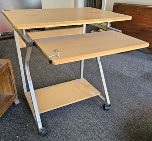 lot 187 image: Rolling Student Desk with keyboard shelf