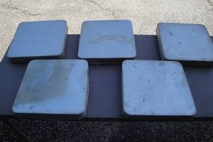 lot 9 image: Lot of 5-Vintage Metal Film Canasters Dist. By Hollywood Film Co, About 11 x 11 x 1-34-T