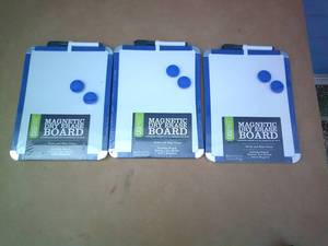 lot 48 image: 3-New-Caesmate Magnetic Dry Erase Boards With Wit 2-Magnet Holders and Dry Erase Pen And Holder