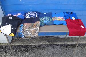 lot 52 image: Lot Of 8-Mixed Shirts, Graphic Tees And Jersey Styles, Mixed Sizes And Styles, See Photos