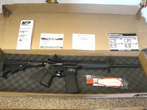 lot 1 image: SMITH & WESSON M&P15 SPORT II-CA COMPLIANT,5.56 NATO223,W 10-Rd MAG. SEMI-AUTO RIFLE, 16-BARREL-BLACK