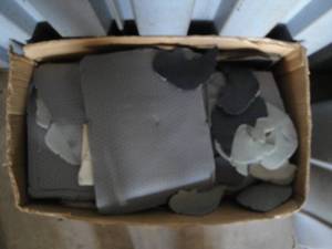 lot 78 image: LOT- Box Of Soft Leather Pieces, Mixed Sizes And Colors, About- 20 x 12 x 10
