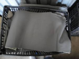 lot 80 image: LOT- Tote Of Soft Leather Pieces, Mixed Sizes And Colors,  About- 23 x 16 x 7-H