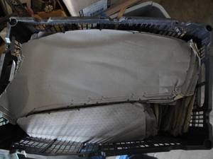 lot 90 image: LOT- Tote Of Soft Leather Pieces, Mixed Sizes And Colors,  About- 20 x 12 x 10-H
