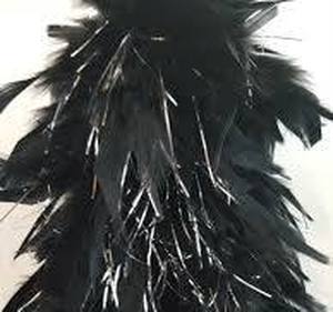 lot 73 image: Lot Of 15-Black And Silver Hat Plumes