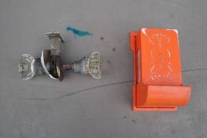 lot 129 image: Vintage Crystal Door Knob Set  Complete And Kitchen Match Holder