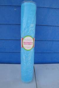lot 11 image: Decorative Mesh Ribbon, Light Blue, 12-Yards X 21 Wide Unopen Roll