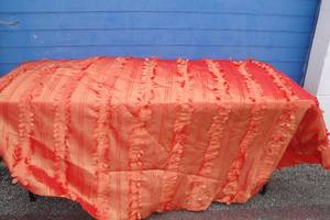 lot 67 image: 10-Ft. Round Orange Petal Tablecloth Cover
