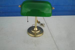 lot 62 image: Vintage- Desk Lame With Outer Green Glass Shade, No Bulb-Untested