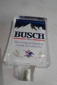 lot 83 image: BUSCH Beer 4-Acrylic Beer Tap Marker Handle.