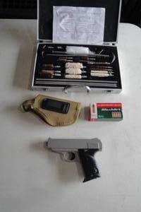 lot 3 image: COBRA- FS-380 Hammerless, Semi-auto, 7-Shot 380-Pistol With Box Of 50 Rounds of Ammo, Soft Holster And Cleaning Kit.