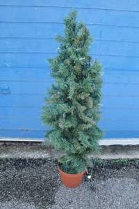 lot 134 image: Potted Artificial Tree With Clear Lights, About 42_H