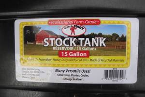 lot 152 image: Little Giant 15-Gallon Stock Tank  Garden Pound, About 30 X 23 x 8-Deep