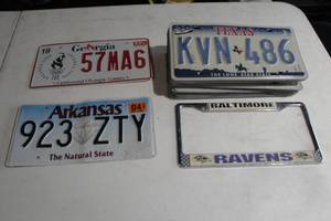 lot 196 image: Lot-22 License Plates, 20 Mixed Texas, 1-Arkansas And 1-Georga