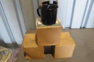 lot 199 image: 3-Collectable- MARBORO-Campfire Black Speckle Tin Coffee Cups.