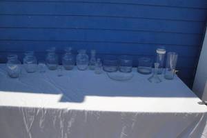 lot 244 image: Lot-Of Glass Vases, Mixed Sizees And Shapes