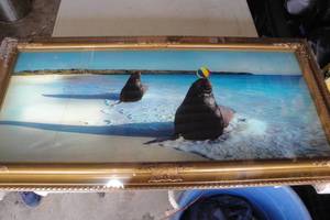 lot 277 image: FIRST-Sound And Motion Waterfall Framed Picture With Inline OnOff Switch And Volume Control On Side Of Frame, 39 x 19