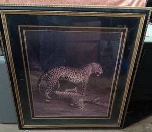 lot 19 image: Magnificent Jacque-Laurent Agasse Two Leopards Playing--Signed and Beautifully Framed and Matted