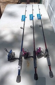 lot 37 image: Selection of 3 Shakespeare Reverb Fishing Poles--Brand New