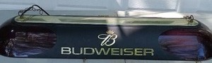 lot 43 image: Budweiser Hanging Light--Works but does need bulb replaced(pic 4)---54 long