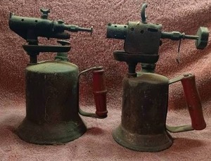 lot 59 image: Selection of 2 Antique Blow Torches--One Appears to be Brass
