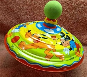 lot 69 image: Vintage Walt Disney Productions Tin Litho Spinning Top Toy