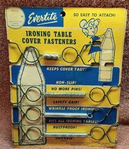 lot 54 image: Vintage Evertite Ironing Table Cover Fasteners New Old Stock