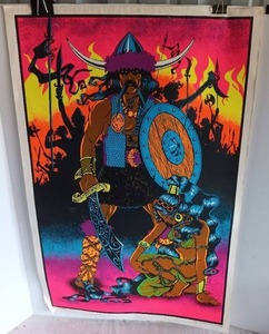 lot 100 image: The Conqueror Black Light Poster---Nice piece