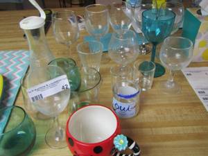 lot 42 image: wine, whiskey, shot glasses