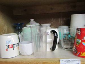 lot 63 image: coffee cups, sugar dish, glasses and more