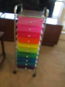 lot 64 image: 10 drawer organizer on wheels 371315