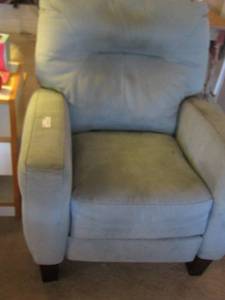 lot 77 image: Sky blue Recliner well used