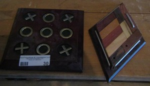 lot 30 image: wooden block game- large tic-tac toe game