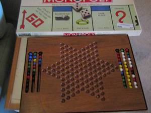 lot 27 image: Monopoly game- chinese checkers