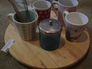 lot 94 image: Turquoise jar, lazy Susan, coffee cups