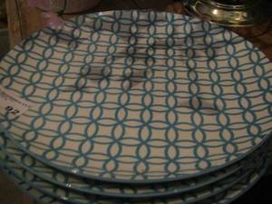 lot 92 image: Dover and York turquoise plates qty 4